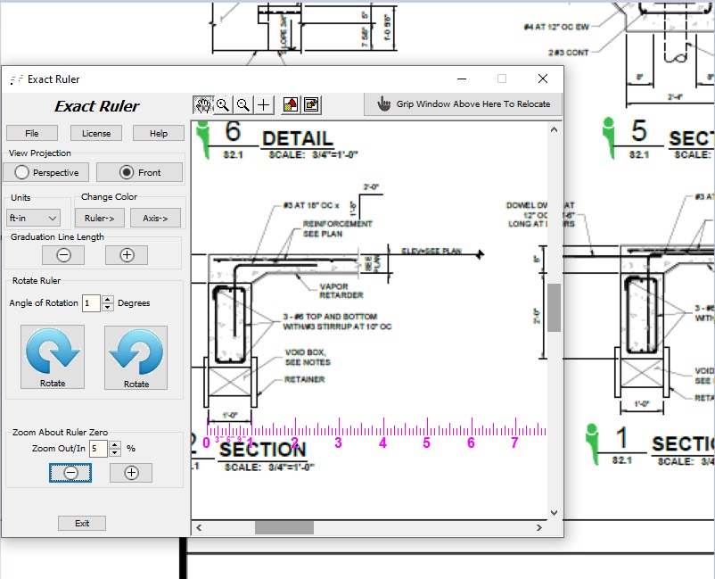 Exact Ruler – An on Screen Variable Scale See Through Ruler